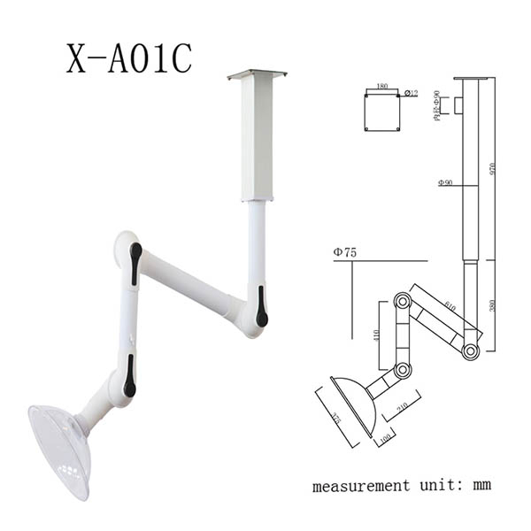 Capuchas de brazo extractor de humo Material de aleación de aluminio de montura de techo flexible