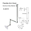 Material flexible de la aleación de aluminio del soporte del techo del laboratorio de las capillas del brazo extractor del humo